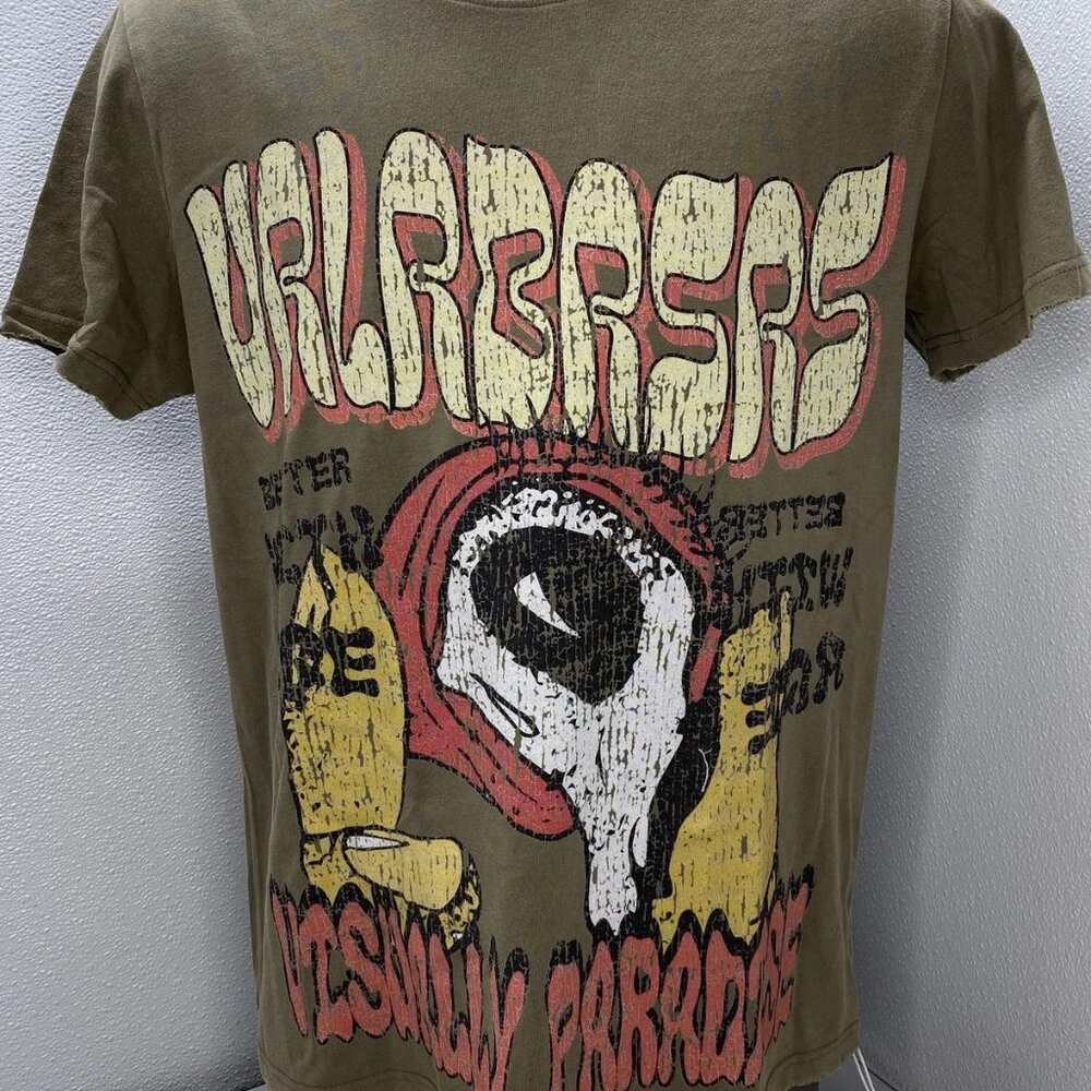 Valabasas Men's "V Paradise" Graphic T-Shirt Vintage Grey Size M | Short Sleeve
